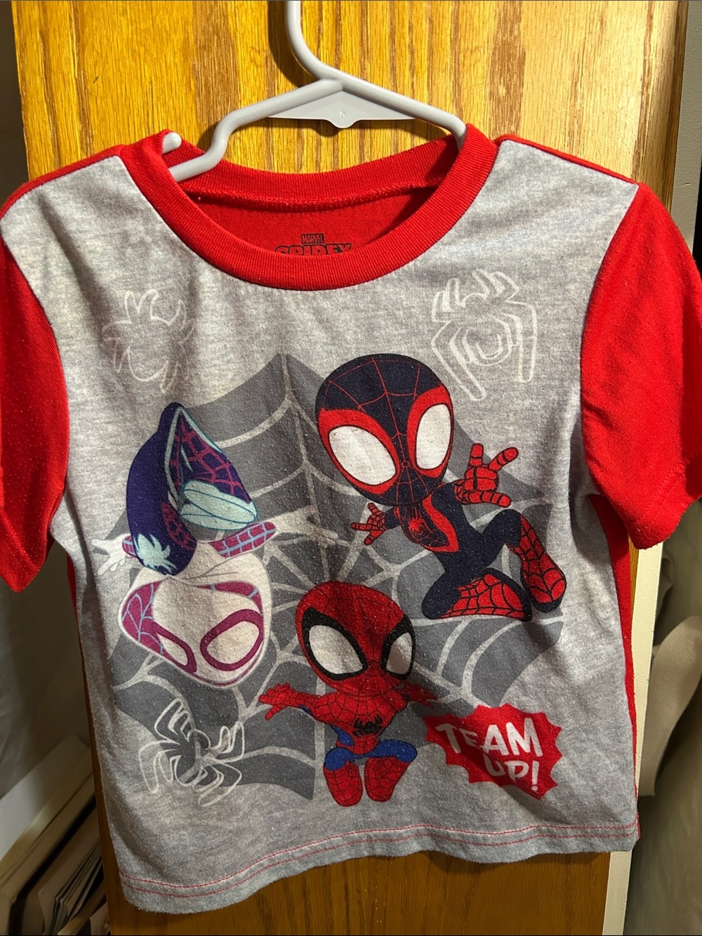 Marvel Spider-Man Miles Morales Red & Gray Kids Pajama Top